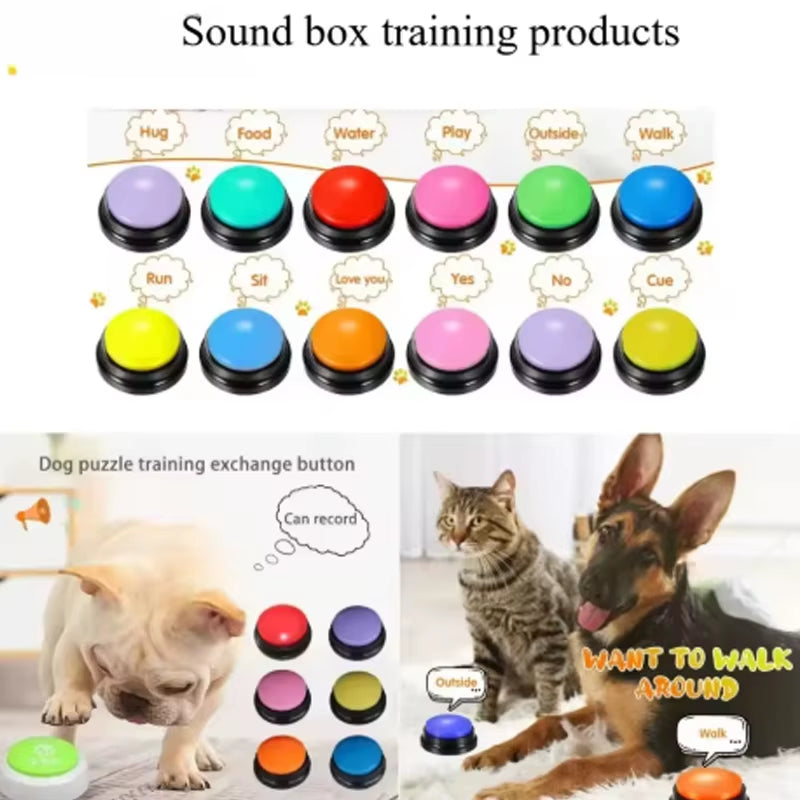 Voice Recording Communication Buttons for Pet Training - 30 Second Playback - Ideal Gift for Interactive Learning